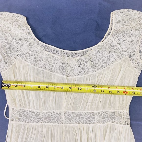 Women’s Vanity Fair Chiffon Peignoir Nightgown 40s 50s Barbizon Flattery Brand - Picture 14 of 15